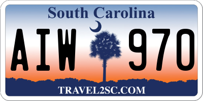 SC license plate AIW970