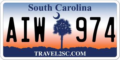 SC license plate AIW974