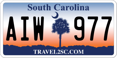 SC license plate AIW977