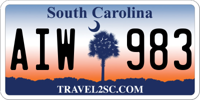 SC license plate AIW983