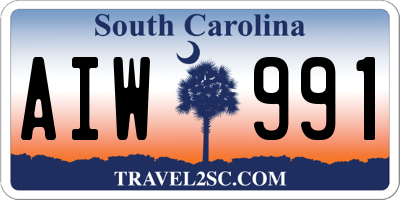 SC license plate AIW991