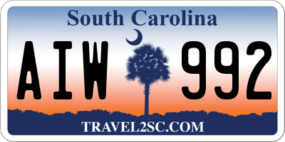 SC license plate AIW992