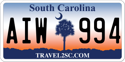SC license plate AIW994