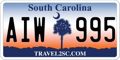 SC license plate AIW995