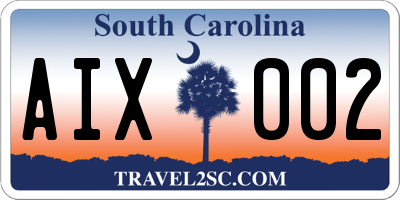 SC license plate AIX002