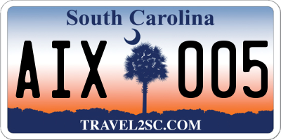SC license plate AIX005