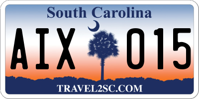 SC license plate AIX015