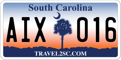 SC license plate AIX016