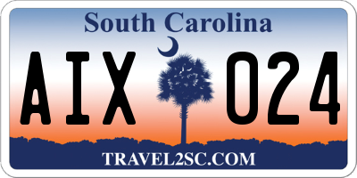 SC license plate AIX024