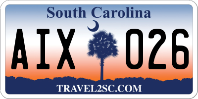 SC license plate AIX026