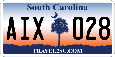 SC license plate AIX028