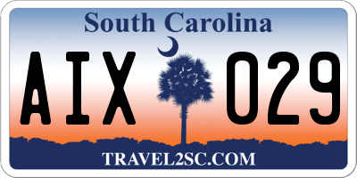 SC license plate AIX029