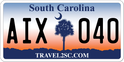 SC license plate AIX040