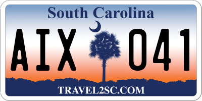 SC license plate AIX041