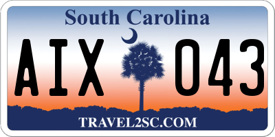 SC license plate AIX043