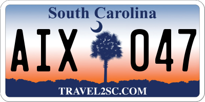 SC license plate AIX047
