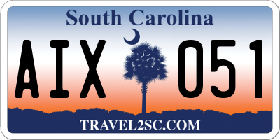 SC license plate AIX051