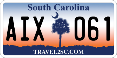 SC license plate AIX061