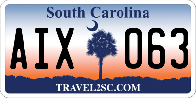 SC license plate AIX063