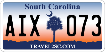 SC license plate AIX073