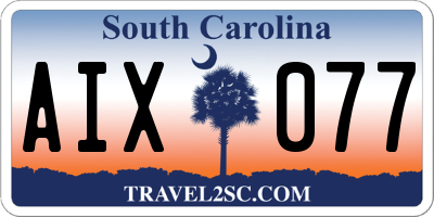 SC license plate AIX077