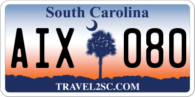 SC license plate AIX080