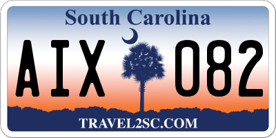 SC license plate AIX082