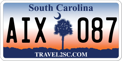 SC license plate AIX087