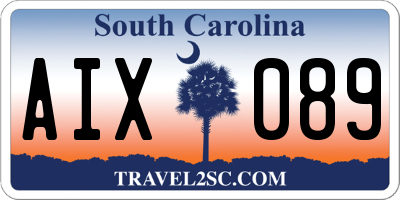 SC license plate AIX089