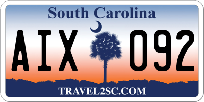 SC license plate AIX092