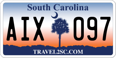 SC license plate AIX097