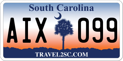 SC license plate AIX099