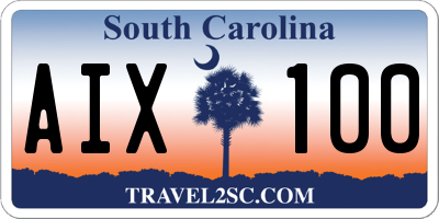 SC license plate AIX100