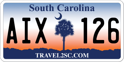SC license plate AIX126
