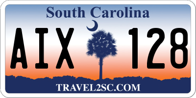 SC license plate AIX128