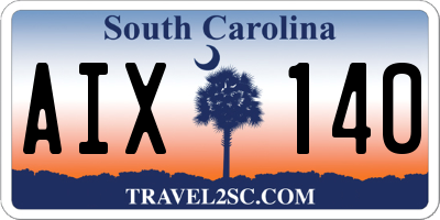 SC license plate AIX140