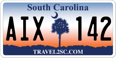SC license plate AIX142