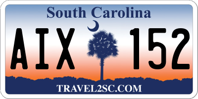 SC license plate AIX152