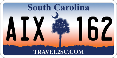 SC license plate AIX162
