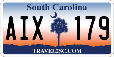 SC license plate AIX179
