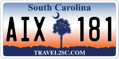 SC license plate AIX181