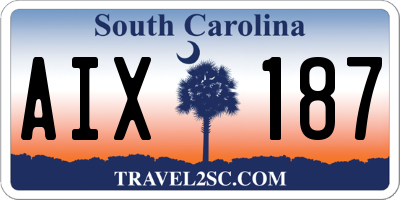 SC license plate AIX187