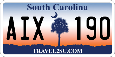 SC license plate AIX190