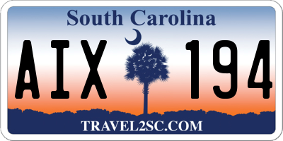 SC license plate AIX194