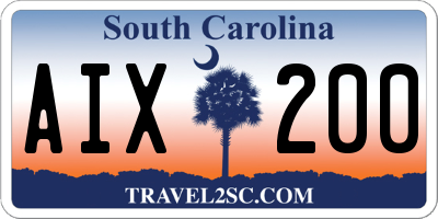 SC license plate AIX200