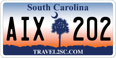 SC license plate AIX202