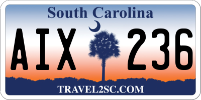 SC license plate AIX236