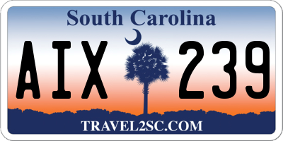 SC license plate AIX239
