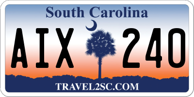 SC license plate AIX240