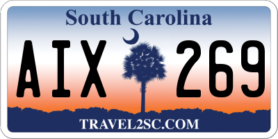 SC license plate AIX269